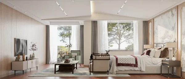 Decoration in light natural wood tones