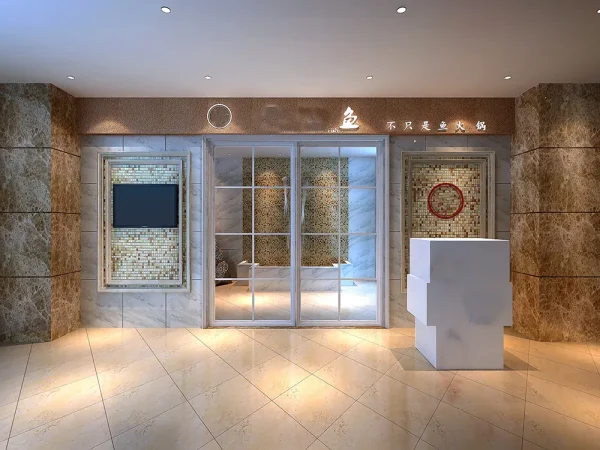 SF07 Interior decoration of a fish hot pot restaurant