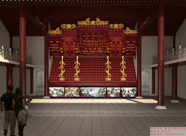 The divine altar in the ancestral hall (ancestral memorial tablets)