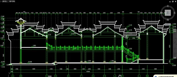 CAD sectional drawings of the ancestral hall
