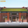 Rendering of the front elevation of the ancestral hall in Zhanjiang