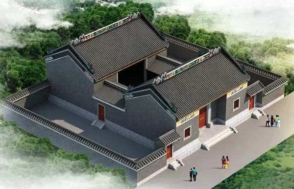 custom home | Chinese-style courtyards