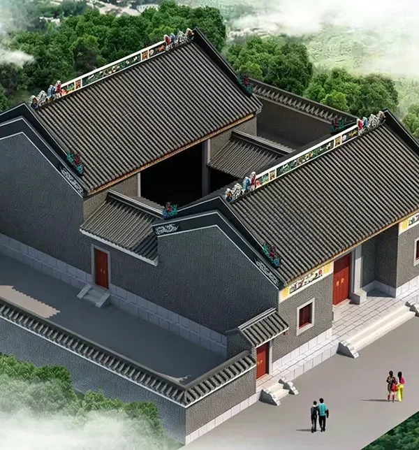 custom home | Chinese-style courtyards