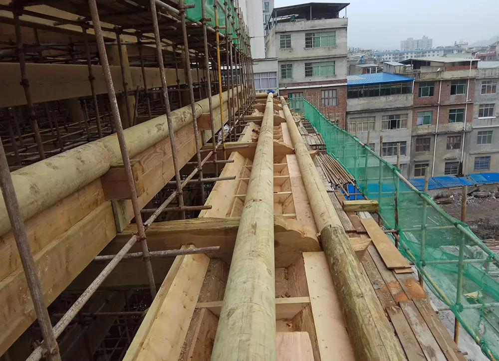 Wooden main hall construction3