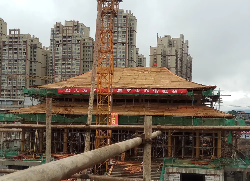 Wooden main hall construction6